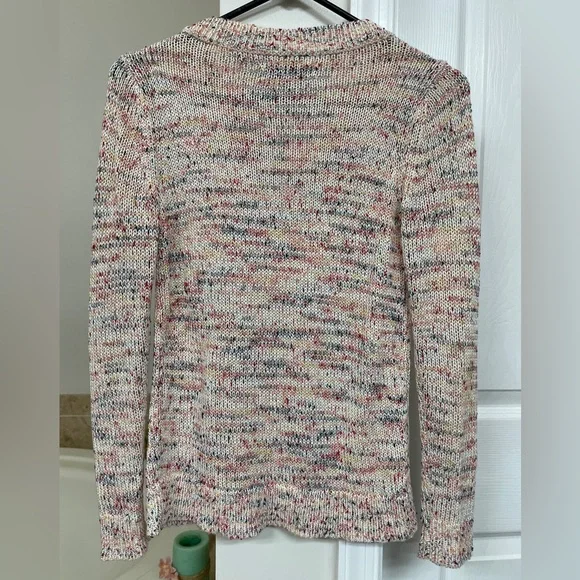 Ann Taylor Loft Sweater Women's XXSP. Petite Sweater. Multicolor w/gold metallic - Picture 3 of 5